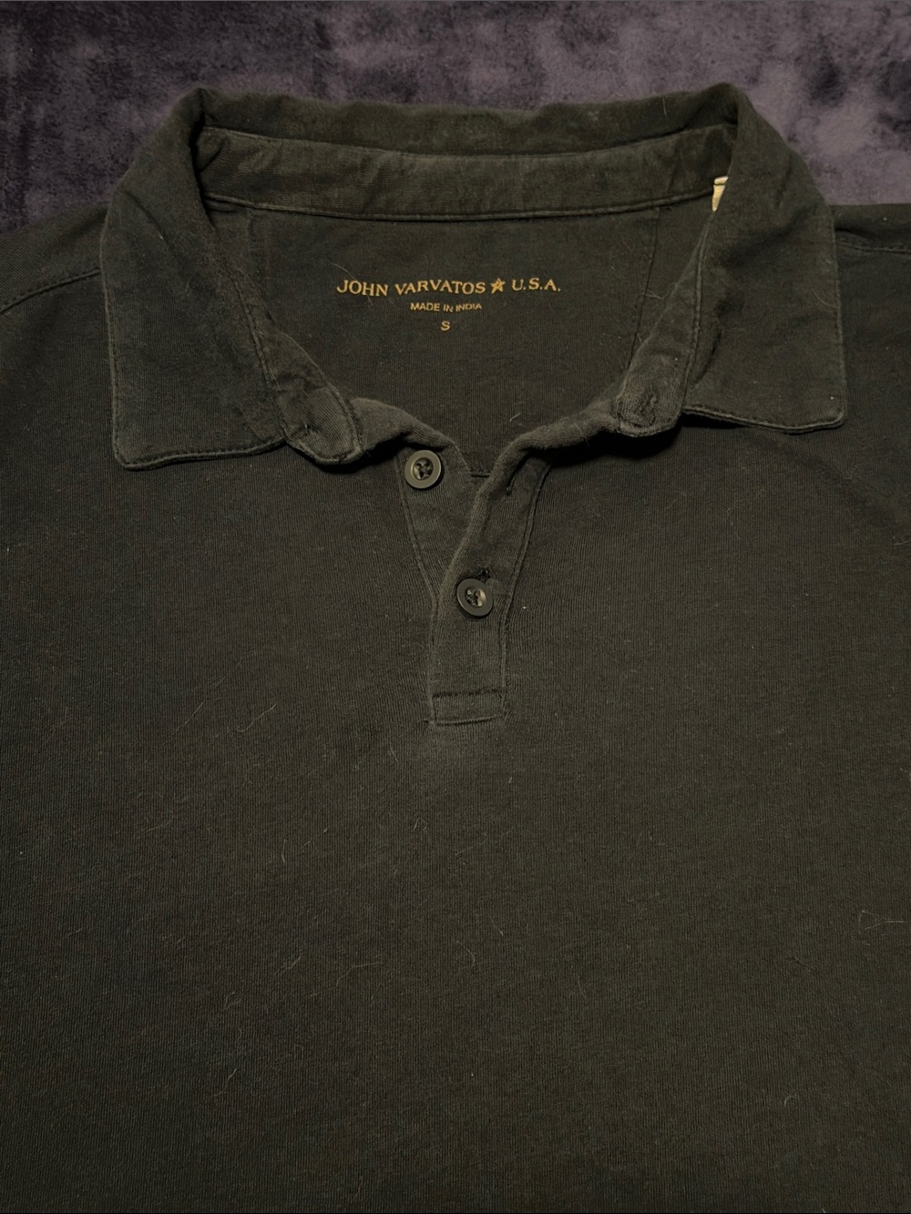 John Varvatos Bue Men's Polo with Two-Button Placket
